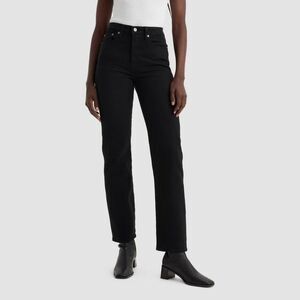Levi's Women's High-Rise Wedgie Straight Cropped Jeans - Soft Black 30